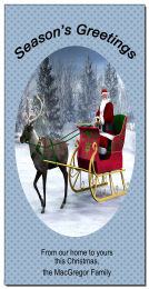 Christmas Reinder Pulling Santa Greeting Card 4